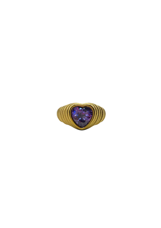 Heart Ring Purple