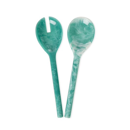 Rice Resin Salad Spoon and Fork - Soft Green