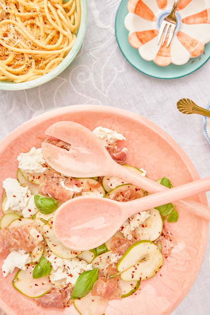 Rice Resin Salad Spoon and Fork - Soft Pink