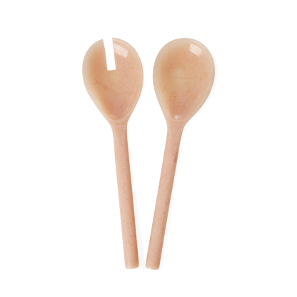 Rice Resin Salad Spoon and Fork - Soft Pink