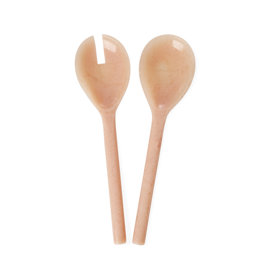 Rice Resin Salad Spoon and Fork - Soft Pink