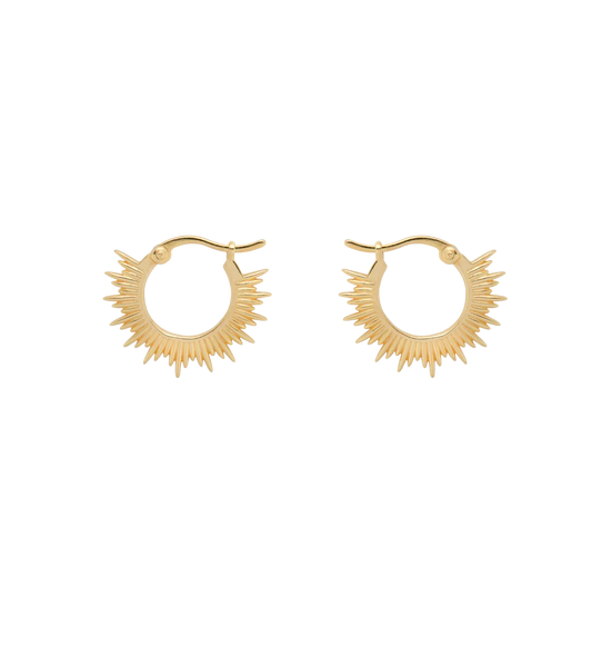 Rising Sun Ring Earrings Silver Goldplated