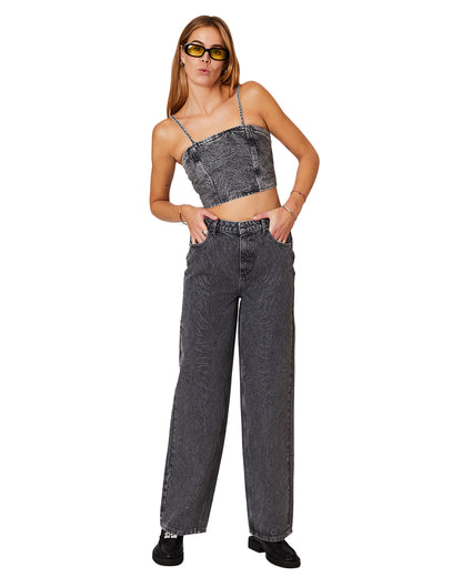 Rhinestone Wide Leg Jeans