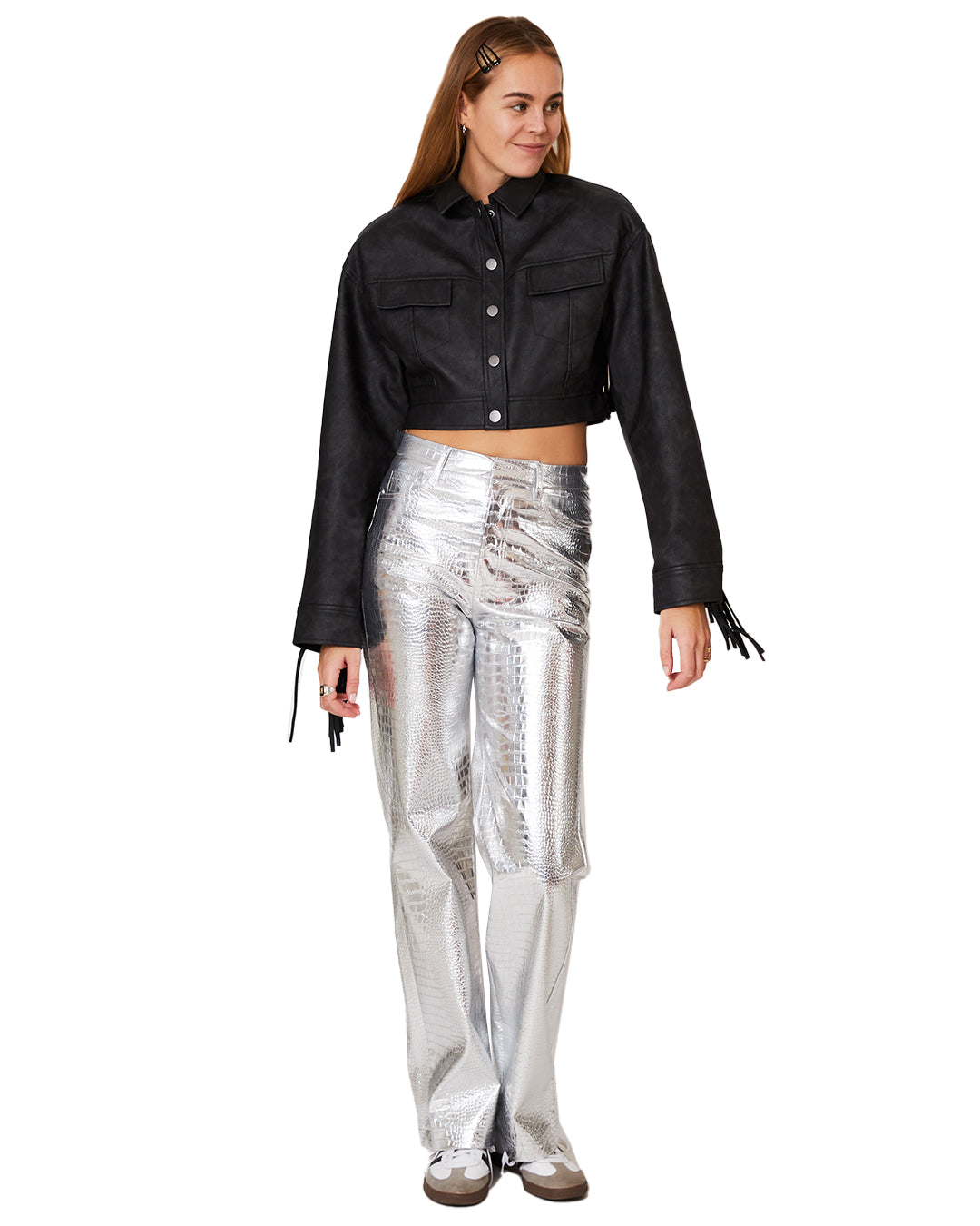 Textured Pants Silver