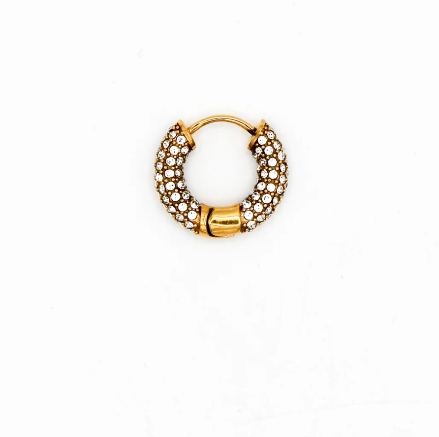 Gold silver strand donuts Earring