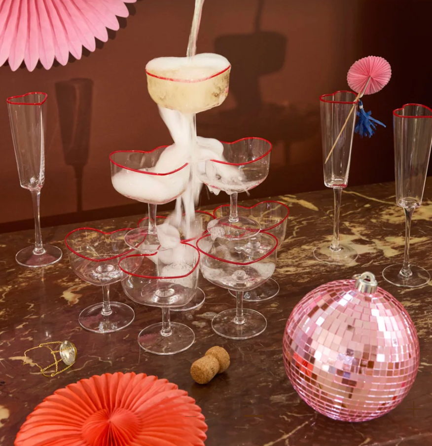 Heart Glass Champagne Coupe