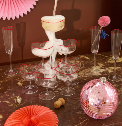 Heart Glass Champagne Coupe