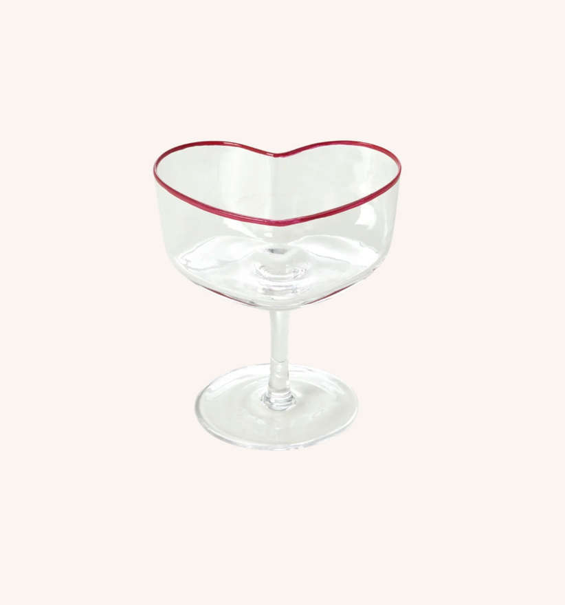 Heart Glass Champagne Coupe
