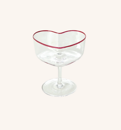 Heart Glass Champagne Coupe
