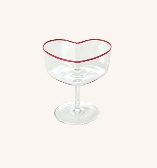 Heart Glass Champagne Coupe