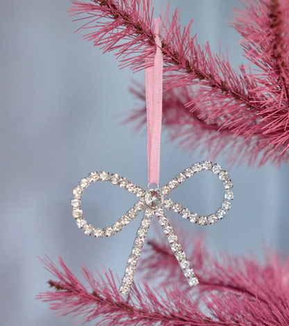 Bow Christmas Ornament - Silver