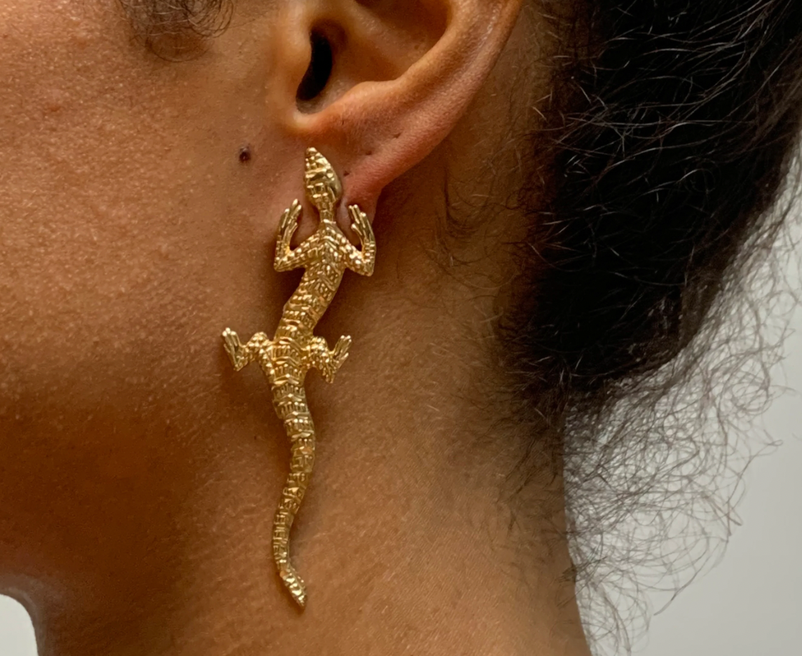 Lizard Earring Sterling Silver