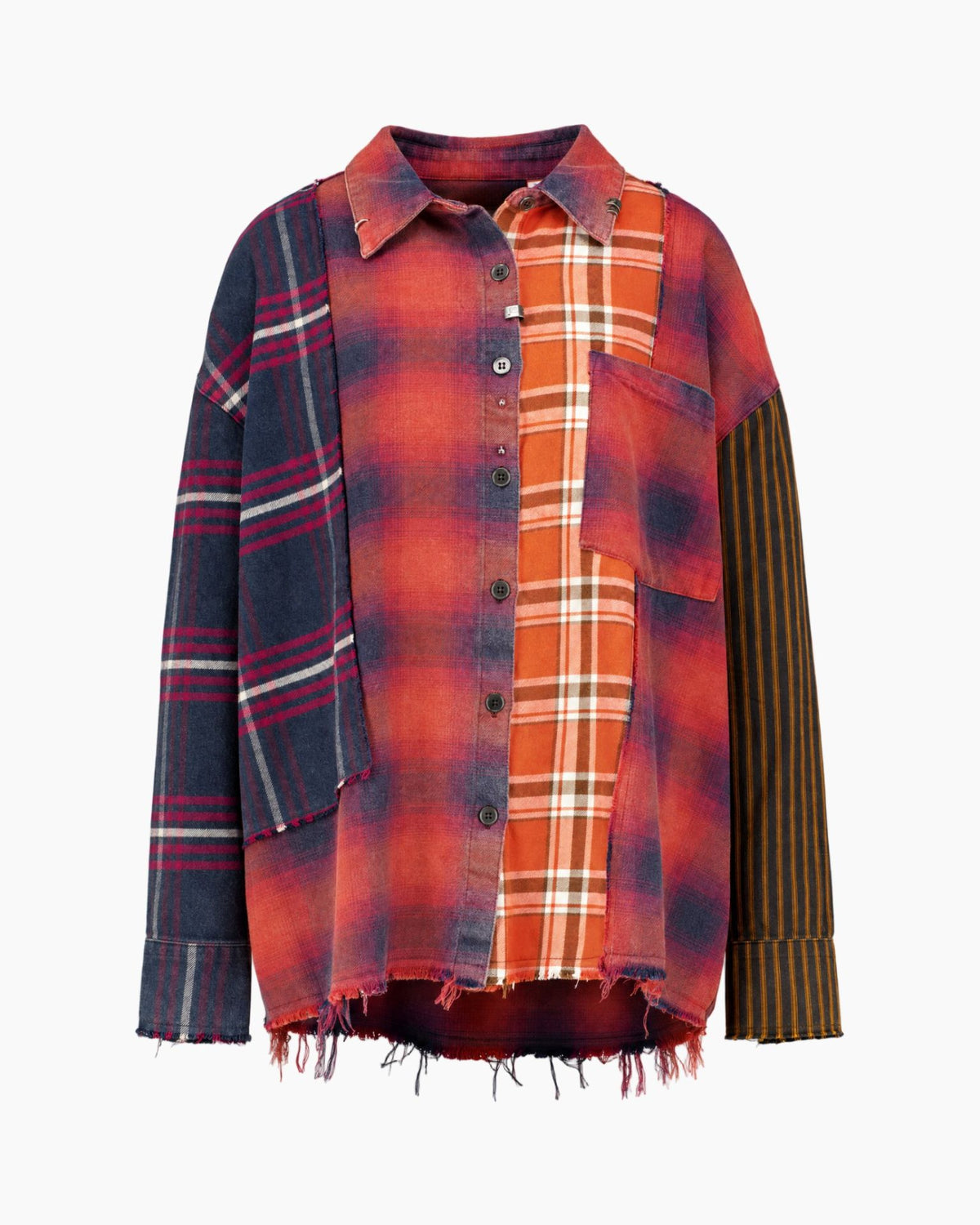 BLOUSE REWORKED PIERCED FLANNEL