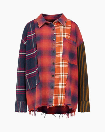 BLOUSE REWORKED PIERCED FLANNEL