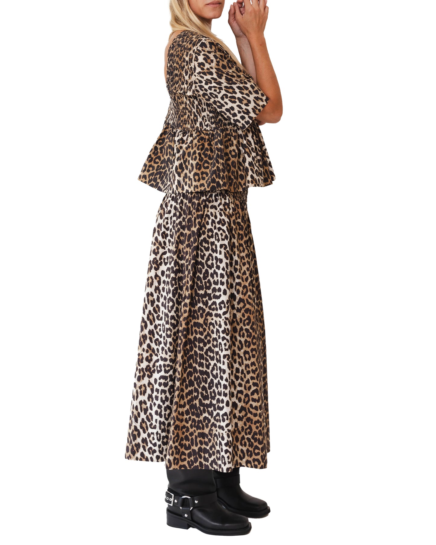 Leopard Printed Elasticated Maxi Skirt