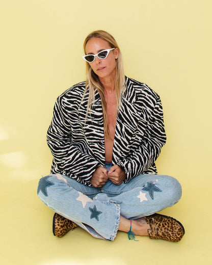 ZEBRA BLAZER BOYFRIEND