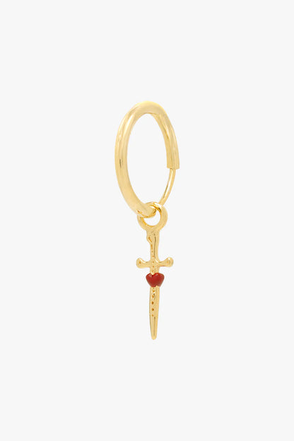 Single Love Dagger Hoop Earring Goldplated