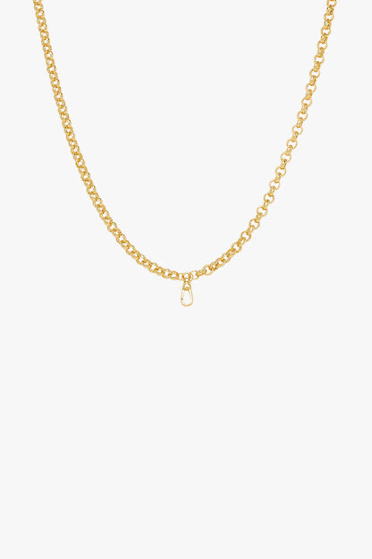 Rolo necklace with clasp gold plated (43cm)