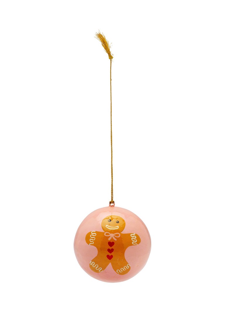 Sweet Gingerbread Family Ornament Pink