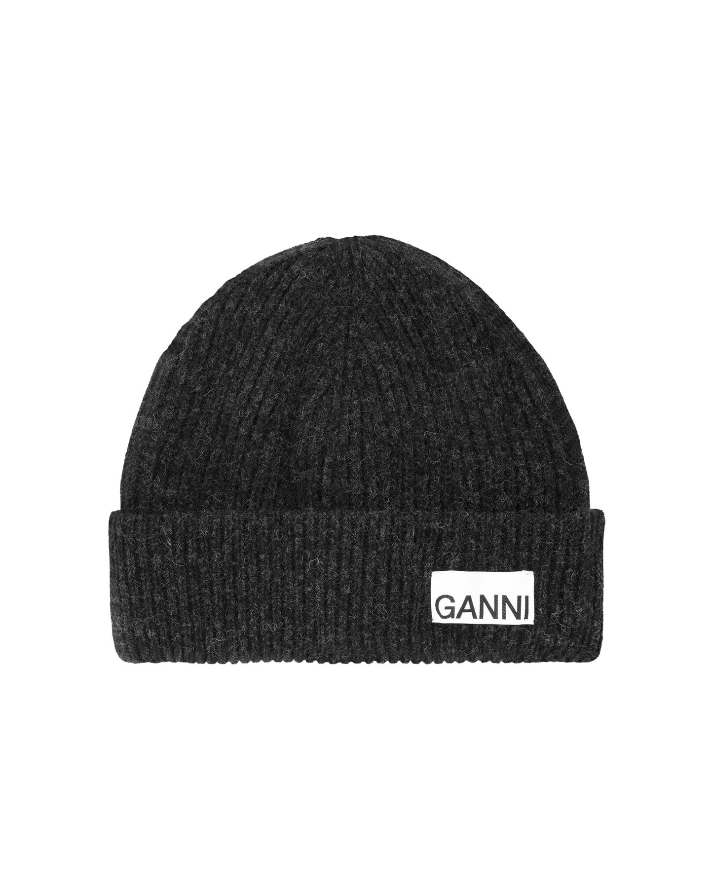 Fitted Wool Rib Knit Beanie Phantom