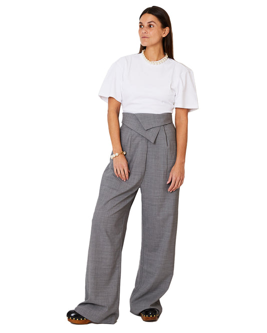 Folded waist tailoring trousers