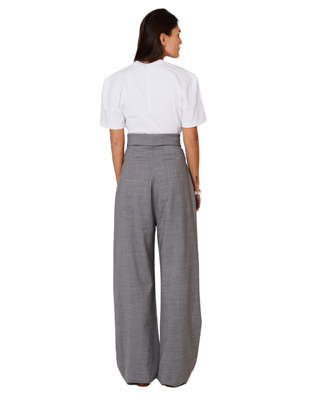 Folded waist tailoring trousers