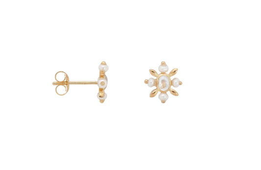 Single Antique Soul Stud Earring Gold Plated