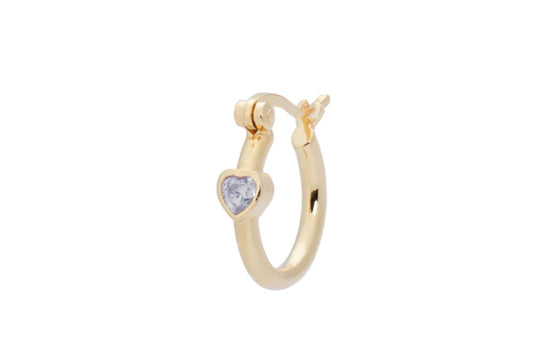 Single Paradise Heart Ring Earring Gold Plated