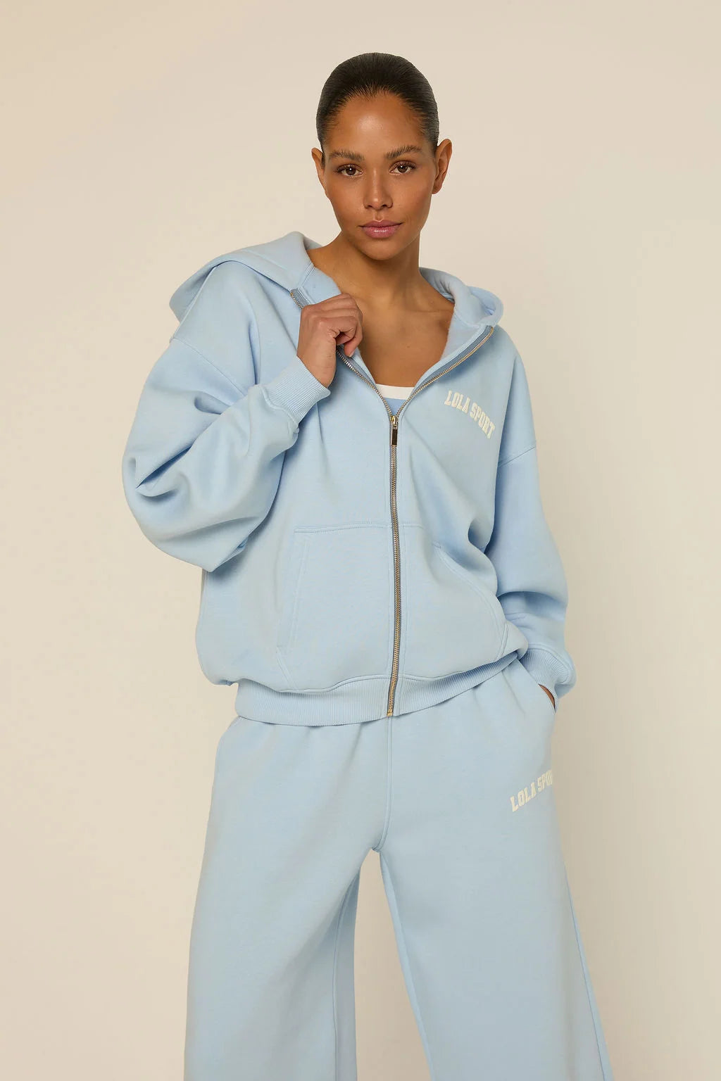 STELLA ZIP HOODIE | ICEY BLUE