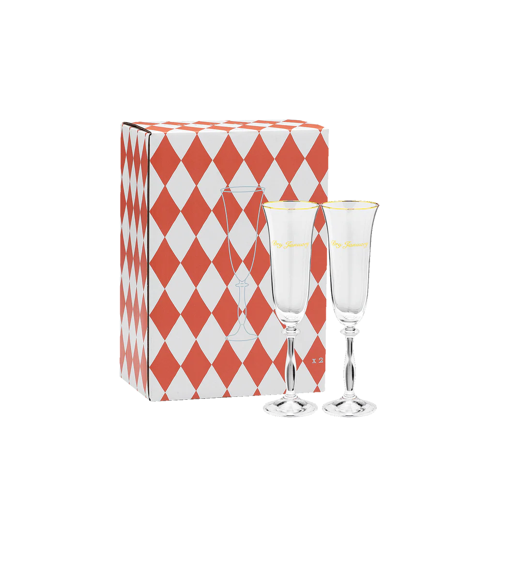 Dry January Champagne Flute Set of 2